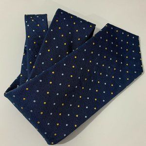 Brooks Brothers Silk Linen Blend Tie Blue Yellow